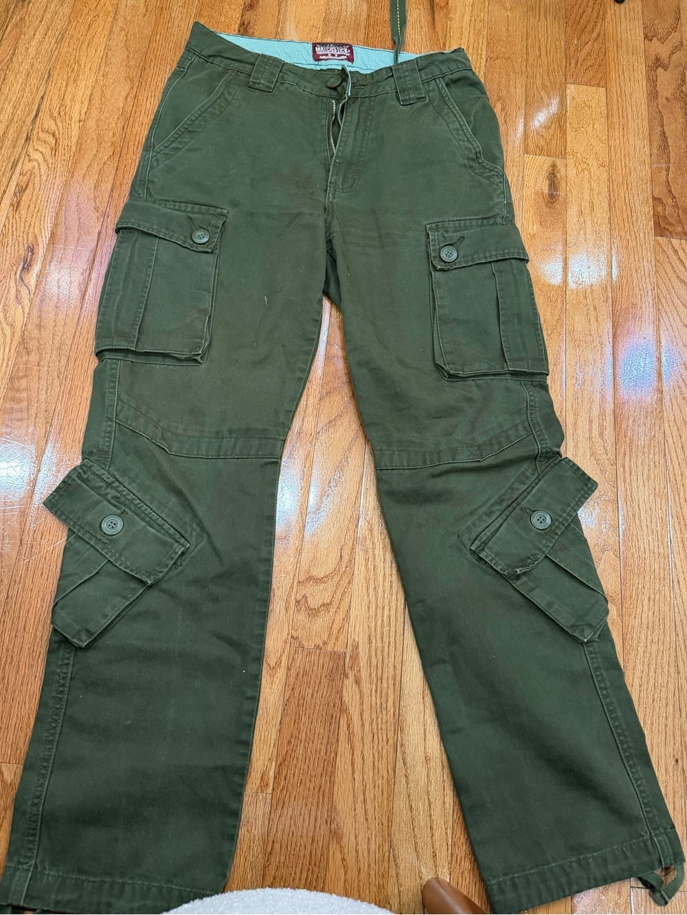 Matchstick Olive Green Paratrooper Cargo Pants — No Size Tag, Measurements Below